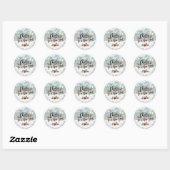 Chic Merry-kerstmannen naar een nieuwjaars groet Ronde Sticker (Vel)