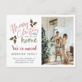 Chic Merry Kerstmis vanaf New Home Photo Moving Aankondigingskaart (Voorkant)