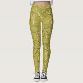 Chic messing en zwart wit breukpatroon leggings (Voorkant)