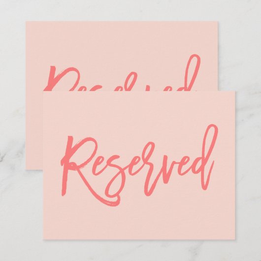 Chic met de hand geschreven huwelijks gereserveerd kaart (Voorkant / Achterkant)
