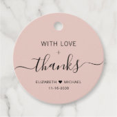 Chic met liefde Blush Roze bruiloft Dank u Bedankjes Labels (Voorkant)
