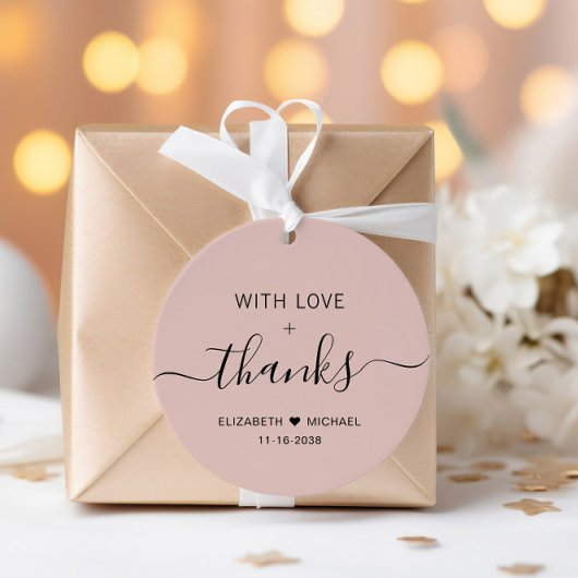 Chic met liefde Blush Roze Trouw Dank Je Bedankjes Labels