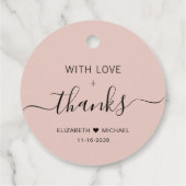 Chic met liefde Blush Roze Trouw Dank Je Bedankjes Labels (Achterkant)