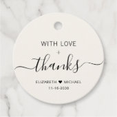 Chic met liefde crème trouwkaart bedankt bedankjes labels (Voorkant)