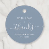 Chic met liefde Dusty Blue Wedding Bedankt Bedankjes Labels (Achterkant)