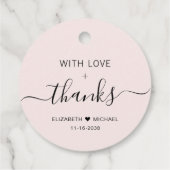 Chic Met Liefde Roze Trouw Dank Je Bedankjes Labels (Achterkant)