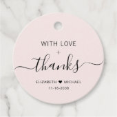 Chic Met Liefde Roze Trouw Dank Je Bedankjes Labels (Voorkant)