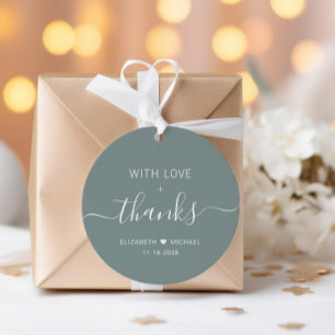 Chic met liefde saliegroen trouw bedankt bedankjes labels