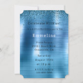 Chic Metallic Aqua Blue Glitter Kaart (Voorkant)