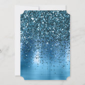 Chic Metallic Aqua Blue Glitter Kaart (Achterkant)