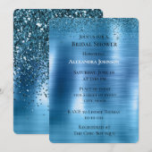 Chic Metallic Aqua Blue Glitter Vrijgezellenfeest Kaart (Voorkant / Achterkant)
