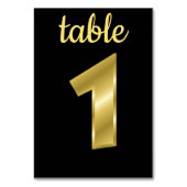 Chic Metallic Gold Black Table Number1 Kaart (Voorkant)