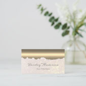 Chic Metallic Gold Glitter Visitekaartje (Staand voorkant)