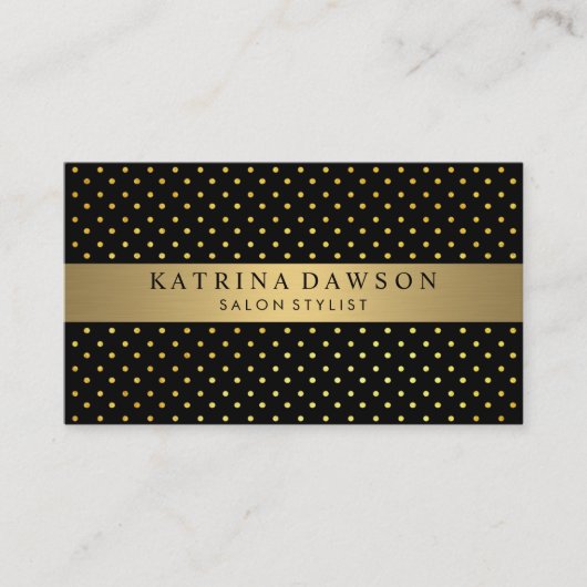 Chic Metallic Gold met pooldots Visitekaartje (Voorkant)