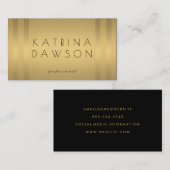 Chic Metallic Gold met subtiele stripes Visitekaartje (Voorkant / Achterkant)