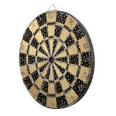 Chic Metallic Gold Stars Moons Black Dartbord (Voorkant Rechts)