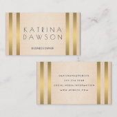 Chic Metallic Gold Stripes | Achtergrond textiel Visitekaartje (Voorkant / Achterkant)
