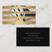 Chic Metallic Gold Stripes Makeup Palette Visitekaartje (Voorkant / Achterkant)