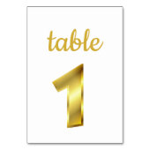 Chic Metallic Gold Table Number 1 Kaart (Achterkant)