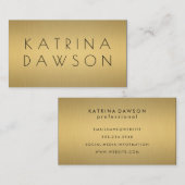 Chic Metallic Gold Visitekaartje (Voorkant / Achterkant)