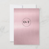 Chic Metallic Roos Gold Script Wedding Bedankkaart (Achterkant)