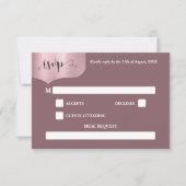 Chic Metallic Roos Goud Roze bruiloft RSVP Kaart (Voorkant)
