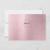 Chic Metallic Roos Goud Roze bruiloft RSVP Kaart (Achterkant)