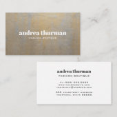 Chic Metallic Silver Satin Gold professional Visitekaartje (Voorkant / Achterkant)