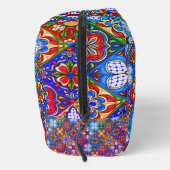 Chic Mexicaanse talavera blauw paarse tegels monog Toilettasje (Rechts)