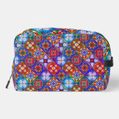 Chic Mexicaanse talavera blauw paarse tegels monog Toilettasje (Achterkant)