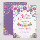 Chic Mexican Floral Flowers Fiesta Baby shower   Kaart (Voorkant / Achterkant)