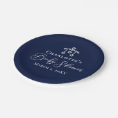 Chic Midnight Blue Baby shower Gepersonaliseerde P Papieren Bordje (Gekanteld)