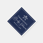 Chic Midnight Blue Baby shower Gepersonaliseerde P Servet (Hoek)