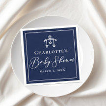 Chic Midnight Blue Baby shower Gepersonaliseerde P