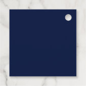 Chic Midnight Blue Stars Mobiel Baby shower Bedankjes Labels (Achterkant)