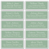Chic Mineral Groen Huwelijks Gast Adres Labels (Voorkant)