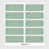 Chic Mineral Groen Huwelijks Gast Adres Labels (Vel)