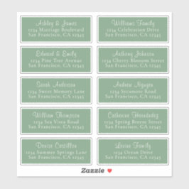 Chic Mineral Groen Huwelijks Gast Adres Labels