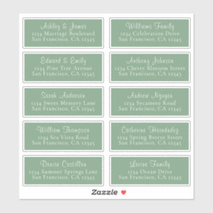Chic Mineral Groen Huwelijks Gast Adres Labels