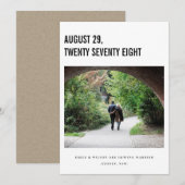 CHIC MINIMAAL BOLD CUSTOM FOTO BESPAAR DE DATUM KA BEDANKKAART (Voorkant / Achterkant)