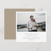 CHIC MINIMAAL CLEAN AANGEPASTE FOTO BESPAAR DE DAT BEDANKKAART (Voorkant / Achterkant)