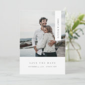 CHIC MINIMAAL CLEAN AANGEPASTE FOTO BESPAAR DE DAT BEDANKKAART (Staand voorkant)