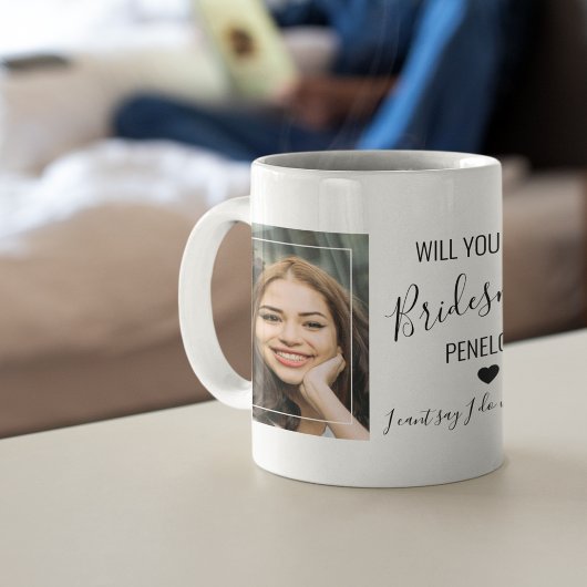 Chic Minimaal Foto | Wil Je Mijn Bruidsmeisje Zijn Koffiemok