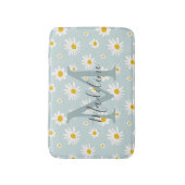 Chic Minimaal Madeliefje Turquoise Schreef Monogra Badmat (Voorkant Verticaal)