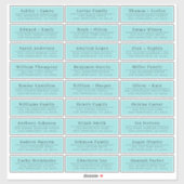 Chic Minimal Blue Wedding Guest Adresetiketten Sticker (Vel)