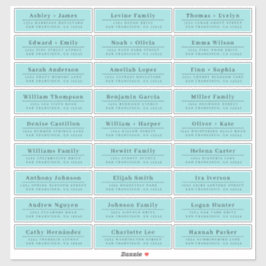 Chic Minimal Blue Wedding Guest Adresetiketten Sticker