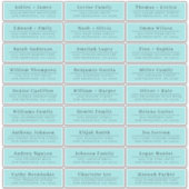 Chic Minimal Blue Wedding Guest Adresetiketten Sticker (Voorkant)