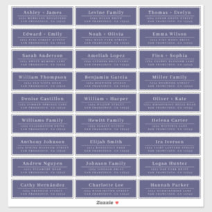 Chic Minimal Blue Wedding Guest Adresetiketten Sticker