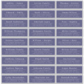Chic Minimal Blue Wedding Guest Adresetiketten Sticker (Voorkant)