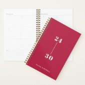 Chic Minimal Brick Red Typografie Wekelijks Maande Planner (Display)